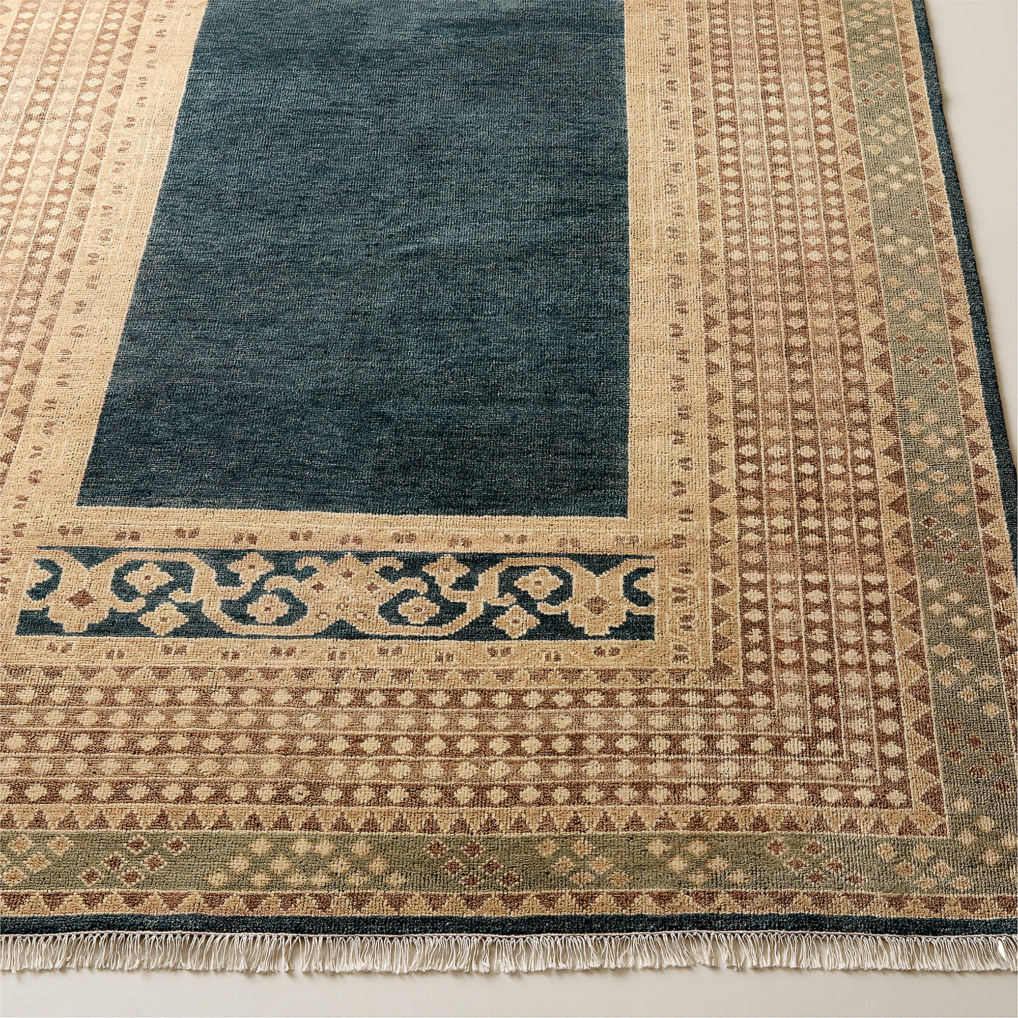 Marit Hand-Knotted Light Brown and Olive Green New Zealand Wool Area Rug 8'x10' | CB2 | CB2