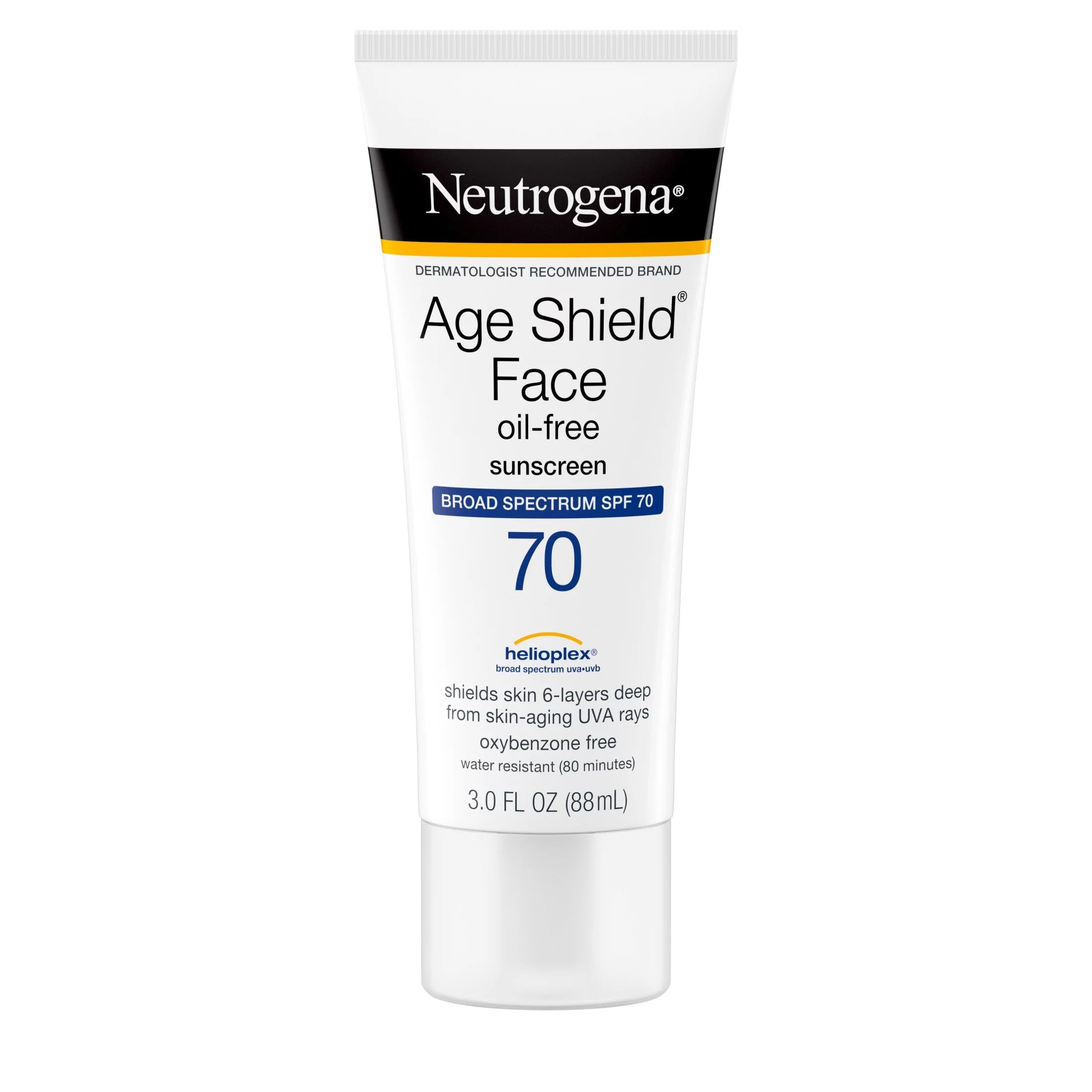 Neutrogena Age Shield Face Oil-Free Sunscreen, SPF 70 Sunblock, 3 fl oz | Walmart (US)