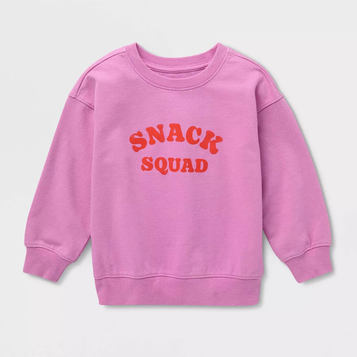 Toddler Girls' Snack Squad French Terry Crewneck - Cat & Jack\u2122 Purple 3T | Target