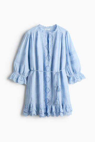 H & M - Cotton Dress with Eyelet Embroidery - Light Blue | H&M (US + CA)