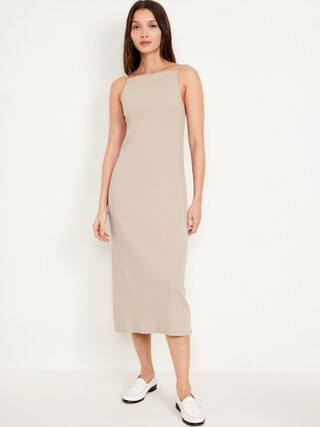 Sleeveless Rib-Knit Midi Dress | Old Navy (US)