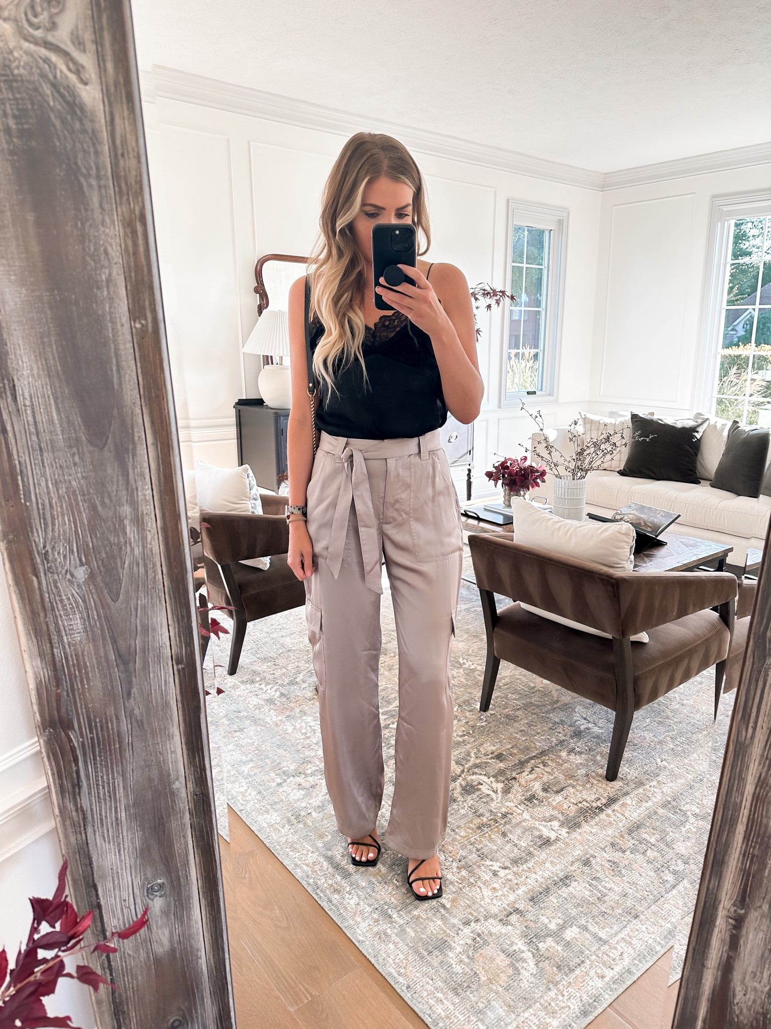 🚨 Satin Cargo Pants on Sale! 🚨

Pants on sale under $45!
Shoes under $40
Cami is old

Fall outfits, night out look, cargo pants, satin pants, date night outfit, under $50, Abercrombie & Fitch pants 

#LTKSale #LTKfindsunder50 #LTKsalealert