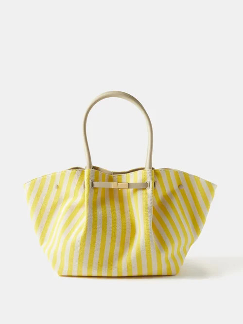 Demellier - New York Striped Canvas Tote Bag - Womens - Yellow Stripe | Matches (UK)
