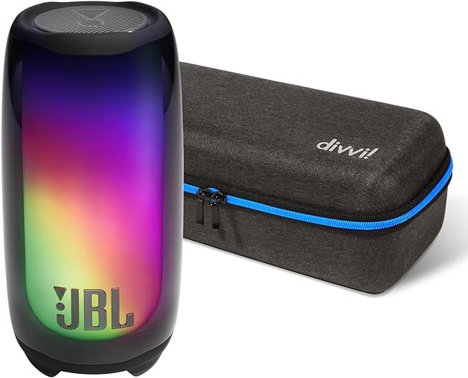 JBL Pulse 5 Black Bluetooth Light Show Speaker Bundle with Premium divvi! Hardshell Case | Amazon (US)