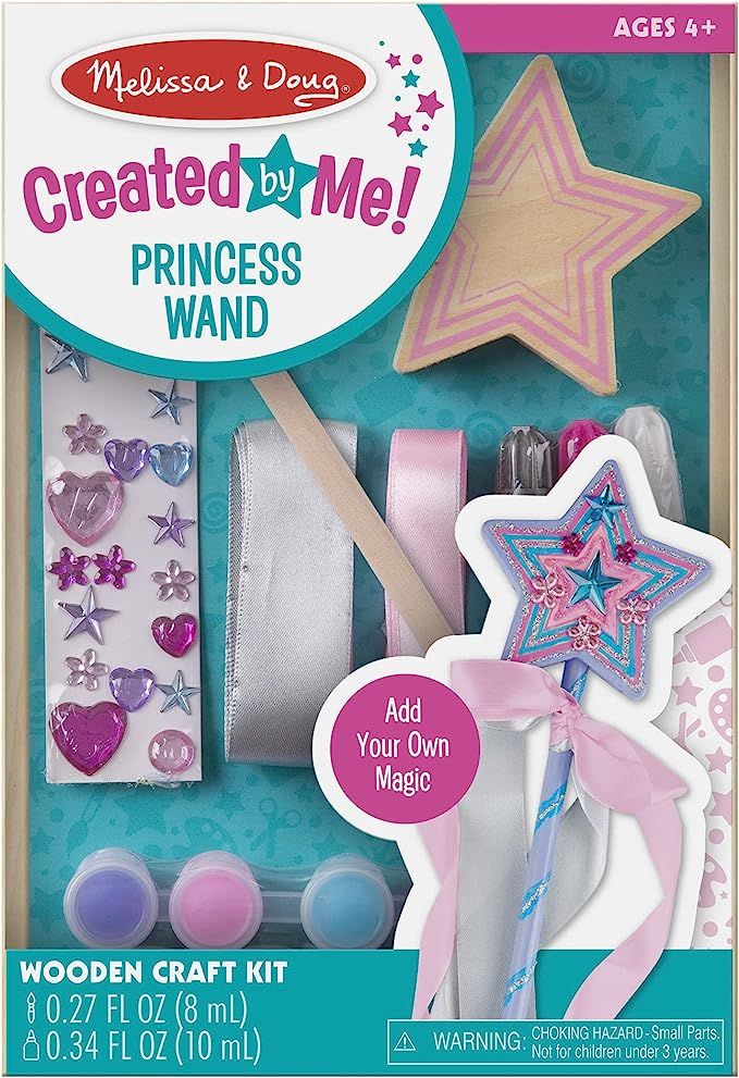 Melissa & Doug Created By Me! Paint & Decorate Your Own Wooden Princess Wand Craft Kit, Pink - Gr... | Amazon (US)