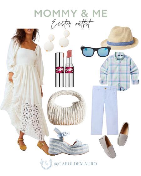 Shop this stylish yet easy mom-and-son outfit idea: a white long-sleeve maxi dress and an all-blue checkered top and pants!
#matchingoutfits #petitefashion #mommyandme #toddlerclothes

#LTKstyletip #LTKkids #LTKSeasonal