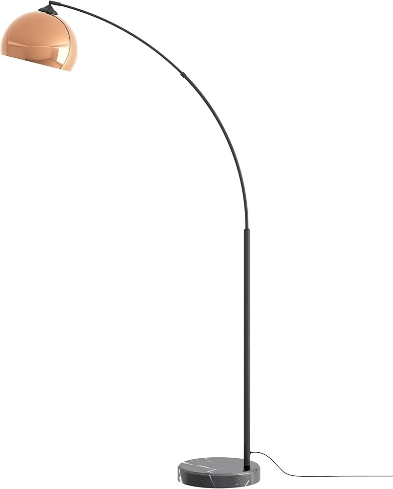 GETINLIGHT 66" Modern Rose Gold Arc Floor Lamp with Metal Shade and Black Marble Base, LED Bulb I... | Amazon (US)