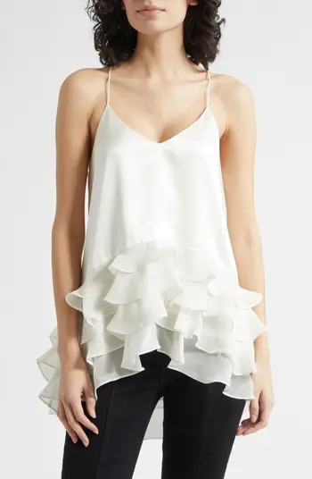 Cinq \u00e0 Sept Cabrina Silk Ruffle Top | Nordstrom | Nordstrom