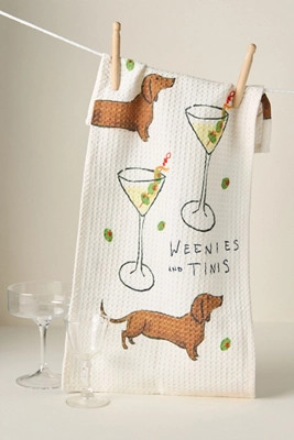 Weenies & Tinis Bar Dish Towel | Anthropologie (US)