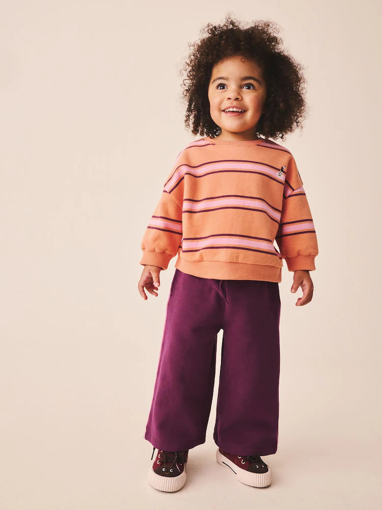 Orange/Purple Stripe Sweatshirt and Wide Leg Joggers Set (3mths-7yrs) | Next EU