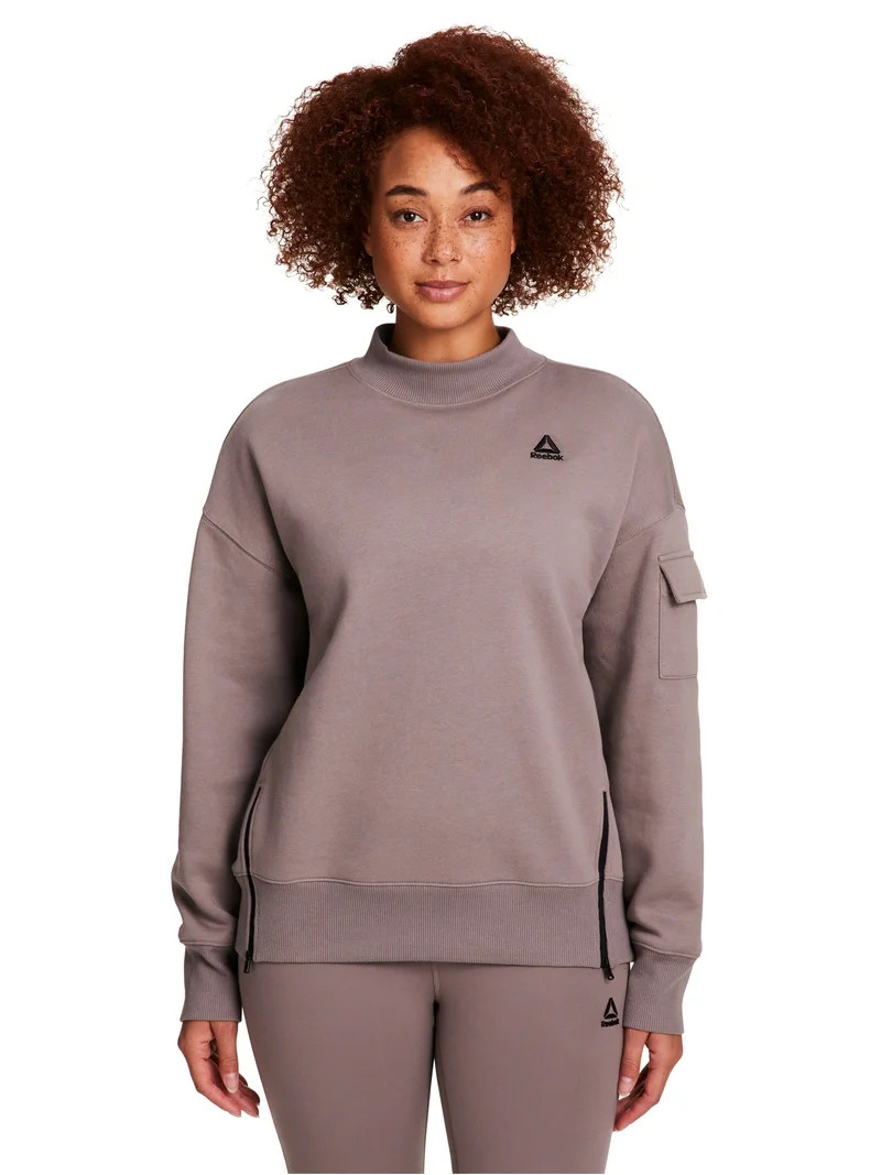 Reebok Women's & Women's Plus Transition Mock Neck Sweatshirt, Sizes XS-4X | Walmart (US)