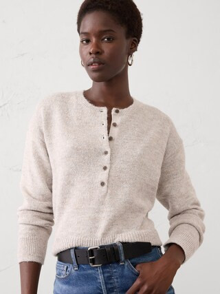 Henley Brushed Pullover Sweater | Banana Republic Factory