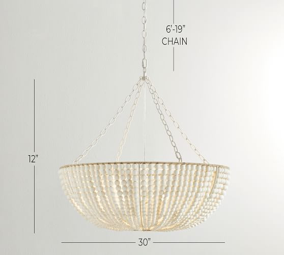 Bristol Wood Bead Chandelier | Pottery Barn (US)