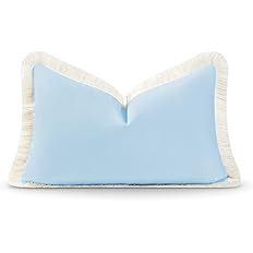 Hofdeco Premium Coastal Hampton Style Patio Indoor Outdoor Lumbar Pillow Cover Only, 12"x20" Wate... | Amazon (US)