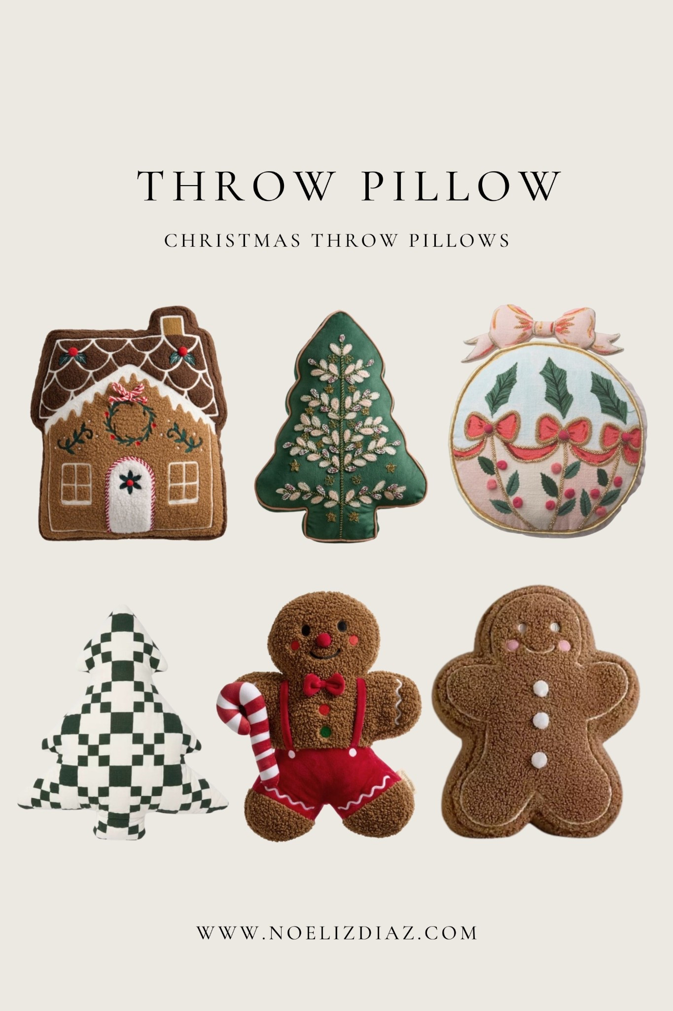 The cutest Christmas throw pillows of this season so far! 🌲 #christmaspillows #holidays #gingerbread #christmastree #ornament 

#LTKHoliday #LTKstorytime #LTKSeasonal