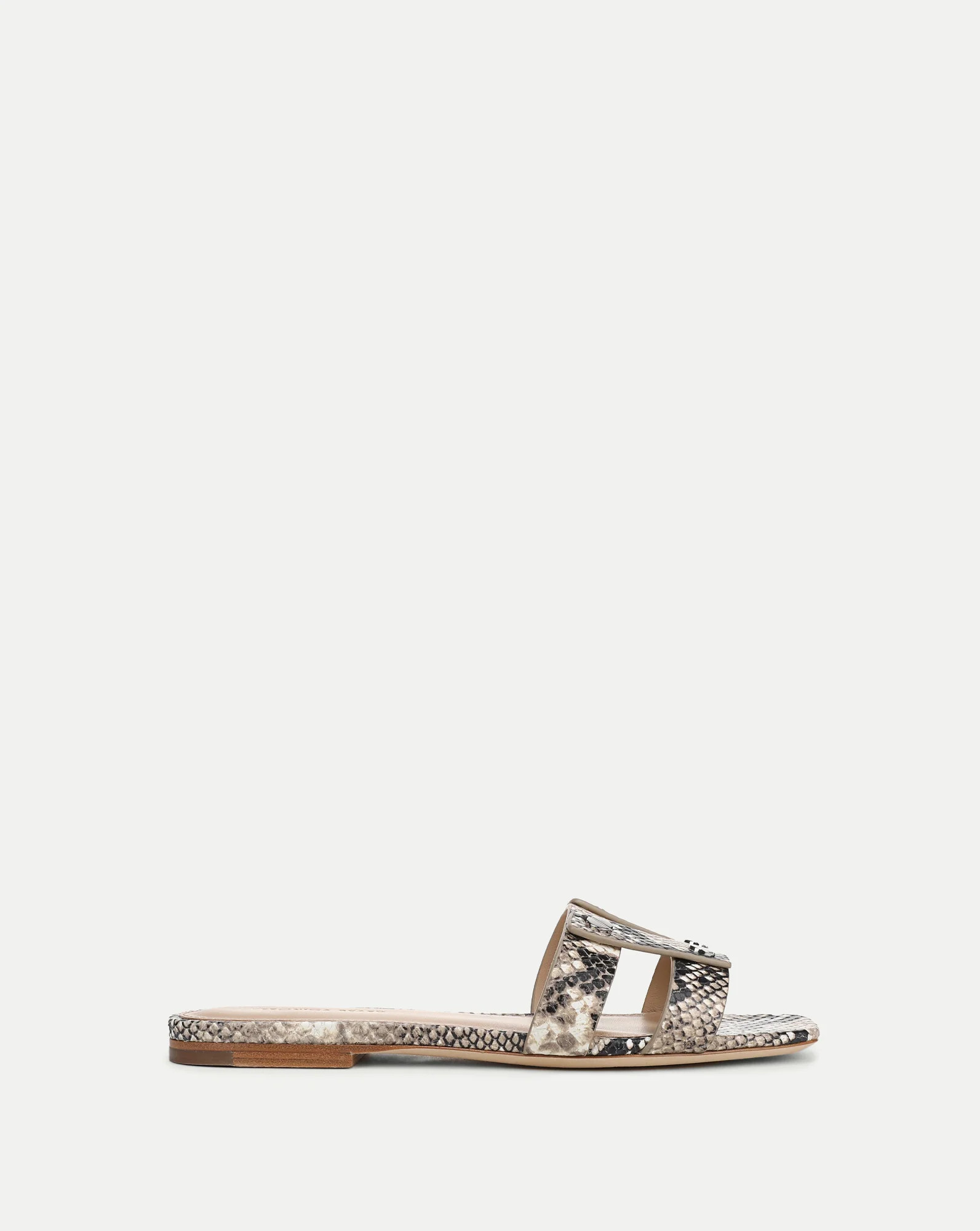 Via Slide Sandal in Snakeskin Ecru Multi | Veronica Beard | Veronica Beard