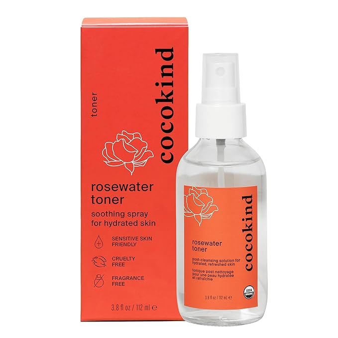 Rosewater Facial Toner by Cocokind, Multipurpose Spray to Set Makeup, Double Cleanse, and Balance... | Amazon (US)