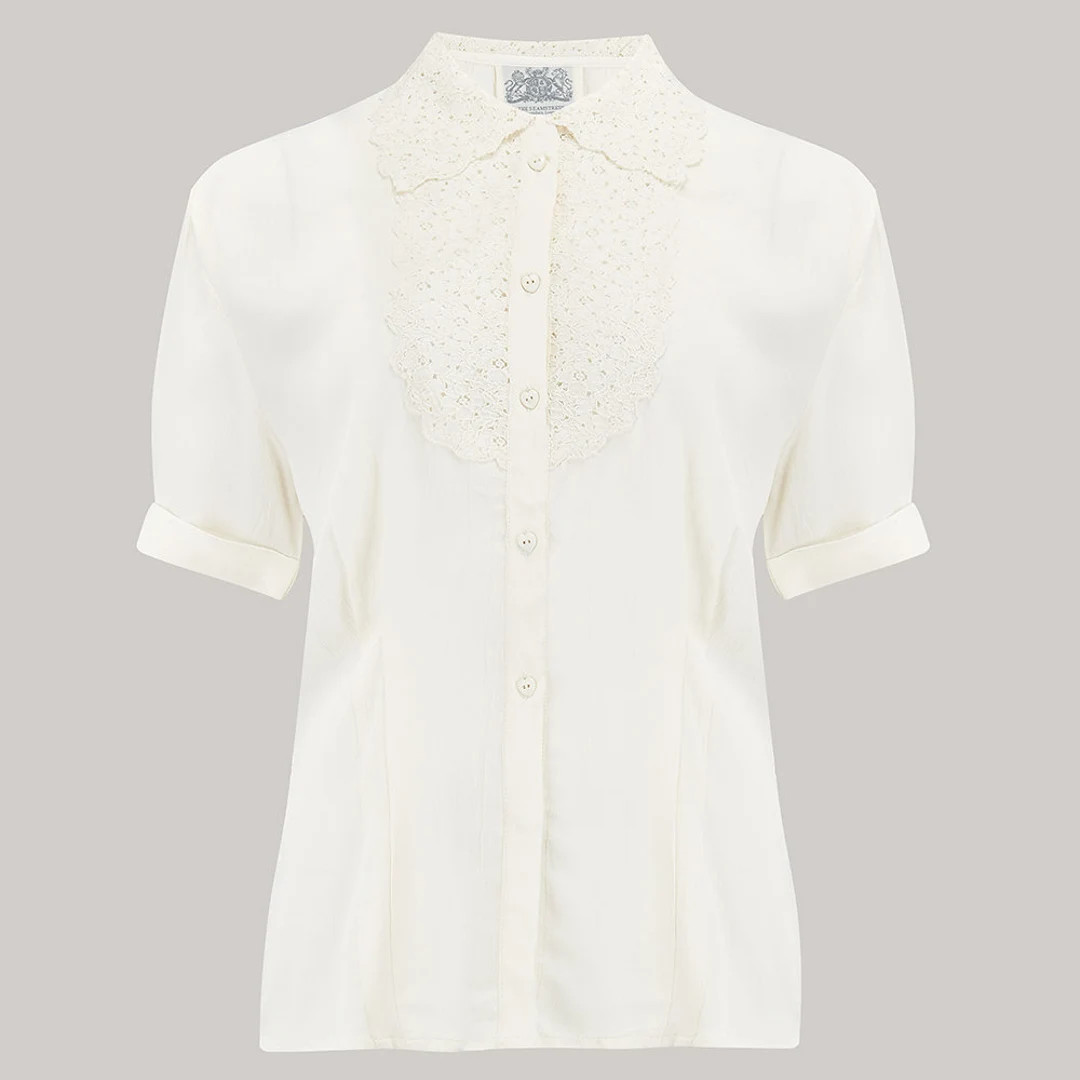 Lacey Blouse in Cream by the Seamstress of Bloomsbury Authentic Vintage 1940s Style - Etsy UK | Etsy (UK)