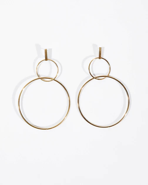 David Double Hoop Drop Earrings | VICI