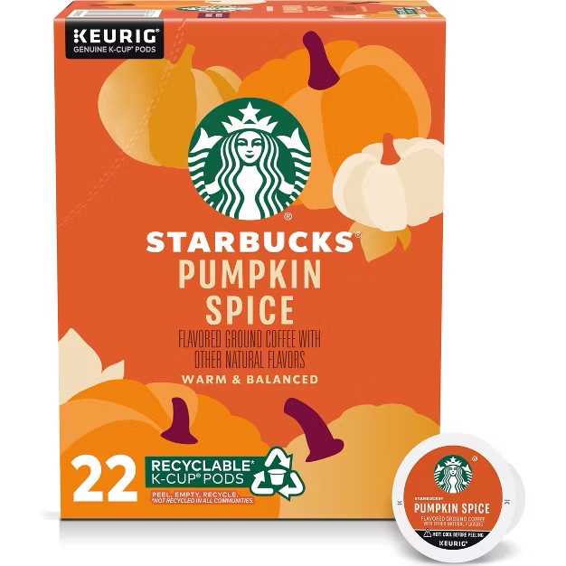 Starbucks Pumpkin Spice Medium Roast Coffee - Keurig K-Cup Pods - 22ct | Target