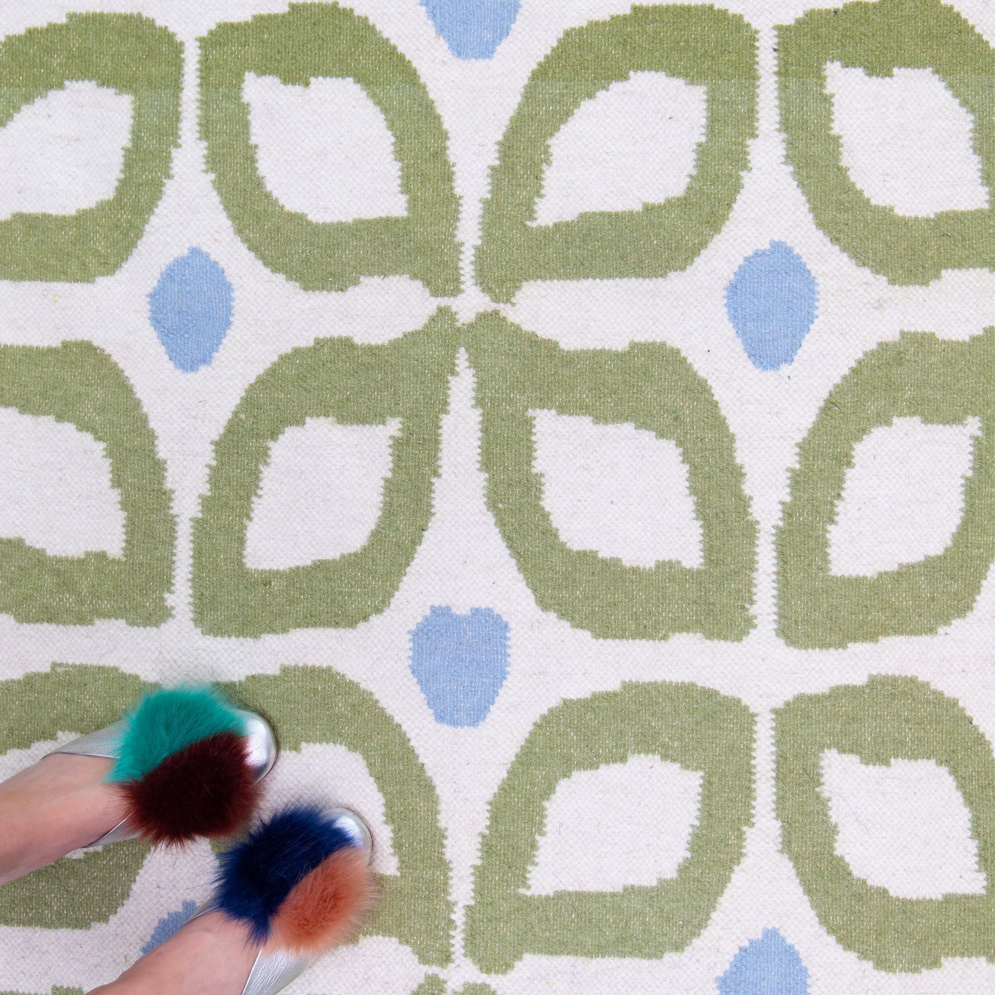 Loom & Co X Pepper Loomi Moss Dhurrie | The Loom and Company