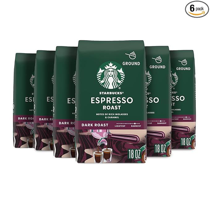 Starbucks Espresso Roast – Ground Coffee 6x18oz Multipack | Amazon (US)