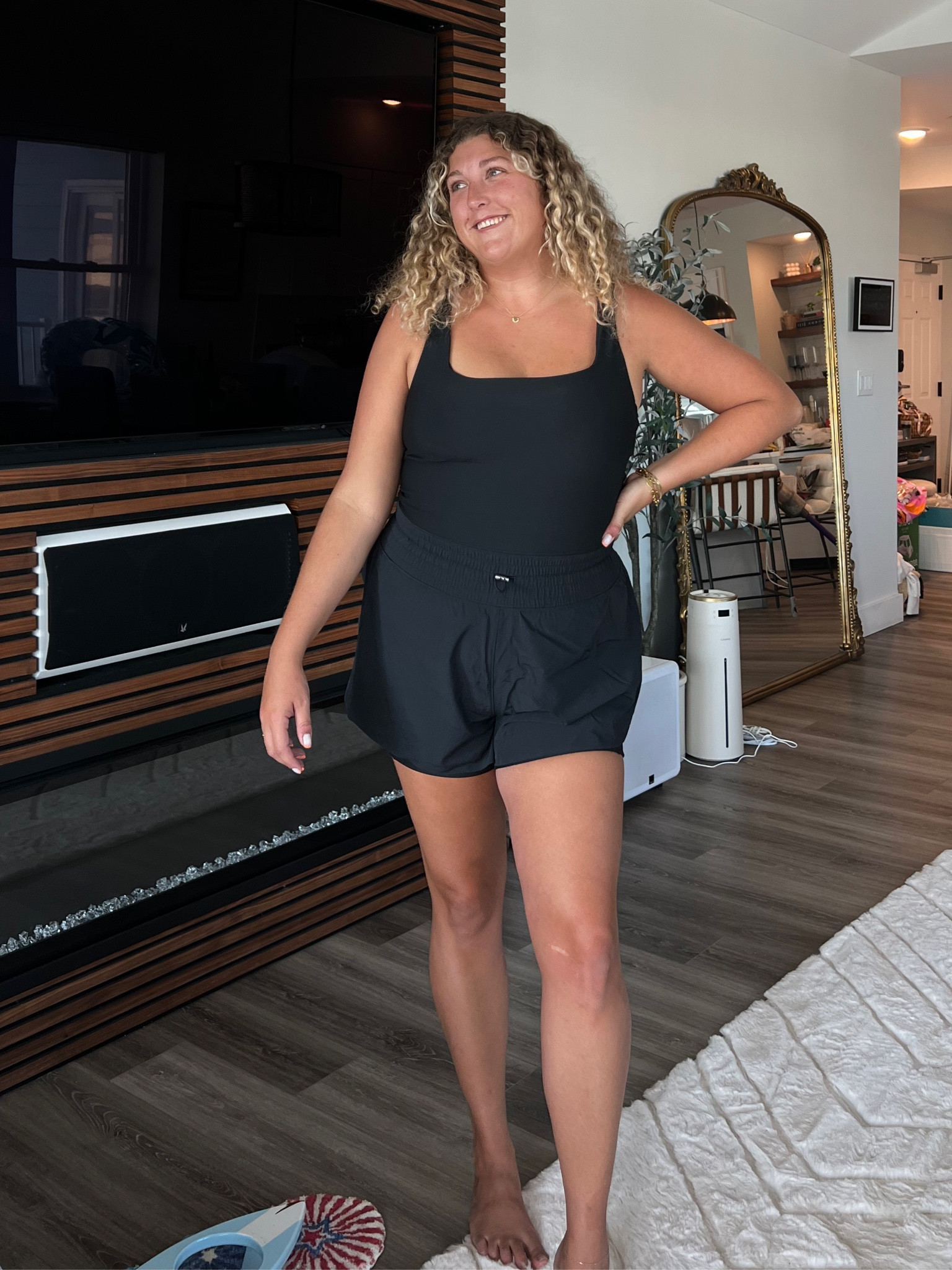 Abercrombie active onesie. Love that this is a different take on a onesie romper. These shorts aren’t form fitting if you’re not wanting that tight fit of others. 

#LTKcurves #LTKmidsize #LTKfitness
