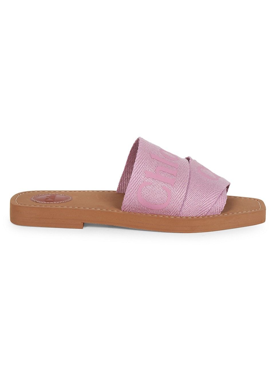 Chloé Woody Linen Flat Sandals | Saks Fifth Avenue