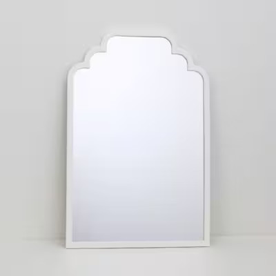 allen + roth 24-in W x 36.0-in H Arch Swan white Framed Wall Mirror | Lowe's