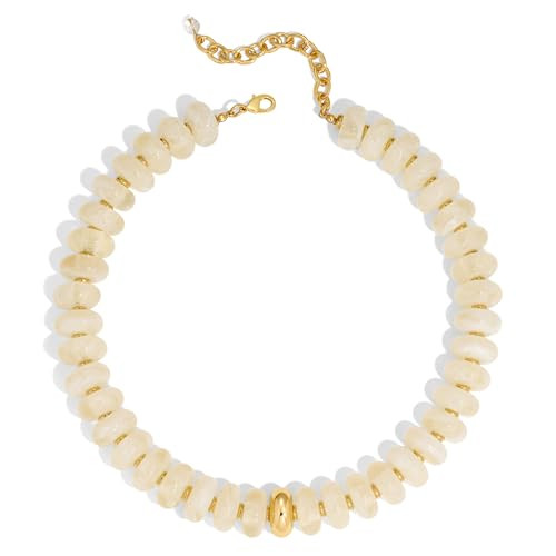 Resin Bead Necklace, Summer Fashion Statement Boho Beaded Chunky Necklace for Women, Adjustable L... | Amazon (US)