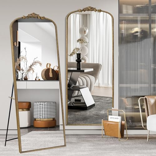 Growsun Antique Vintage Gold Baroque Full Length Mirror,71''x30'' Full Body Floor Mirror w/Free Standing,Wall-Mounted or Leaning Against Wall for Bedroom, Living Room | Amazon (US)