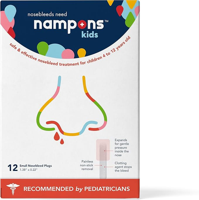 Nampons Kids Nosebleed Stoppers - 12 Easy to Use Nose Bleed Stopper Plugs Kit for Kids. Trusted b... | Amazon (US)