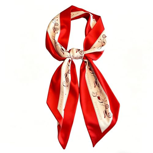 vimate Purse Scarf for Handbags -Fall Fashion red Hair horse Scarf Skinny Satin Neck Scarves Hairband Ribbon (Style 111) | Amazon (US)