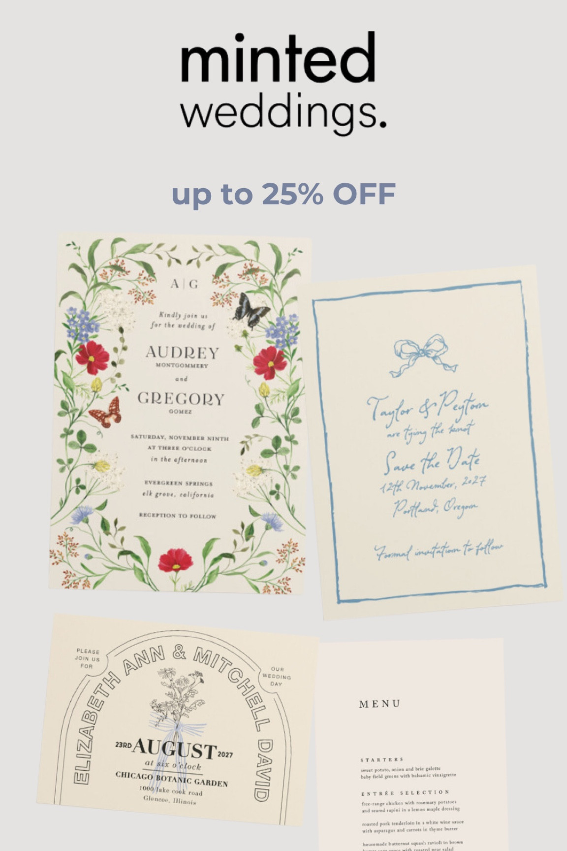 Some of my favorite wedding save the dates, invites, and menus are on sale for up to 25% off!

#LTKwedding #LTKsalealert #LTKSeasonal