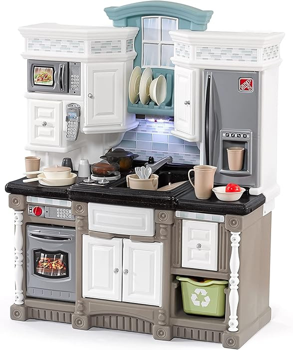 Step2 Lifestyle Dream Kids Kitchen Playset, Indoor/Outdoor Kitchenette, Interactive Play with Lig... | Amazon (US)