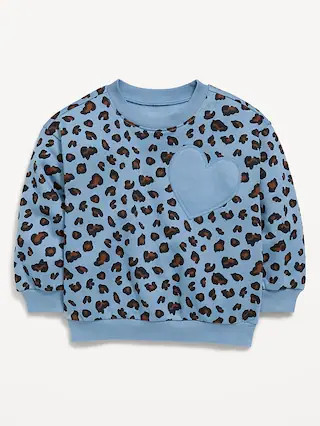 Printed Oversized Long-Sleeve Sweatshirt for Toddler Girls | Old Navy (US)