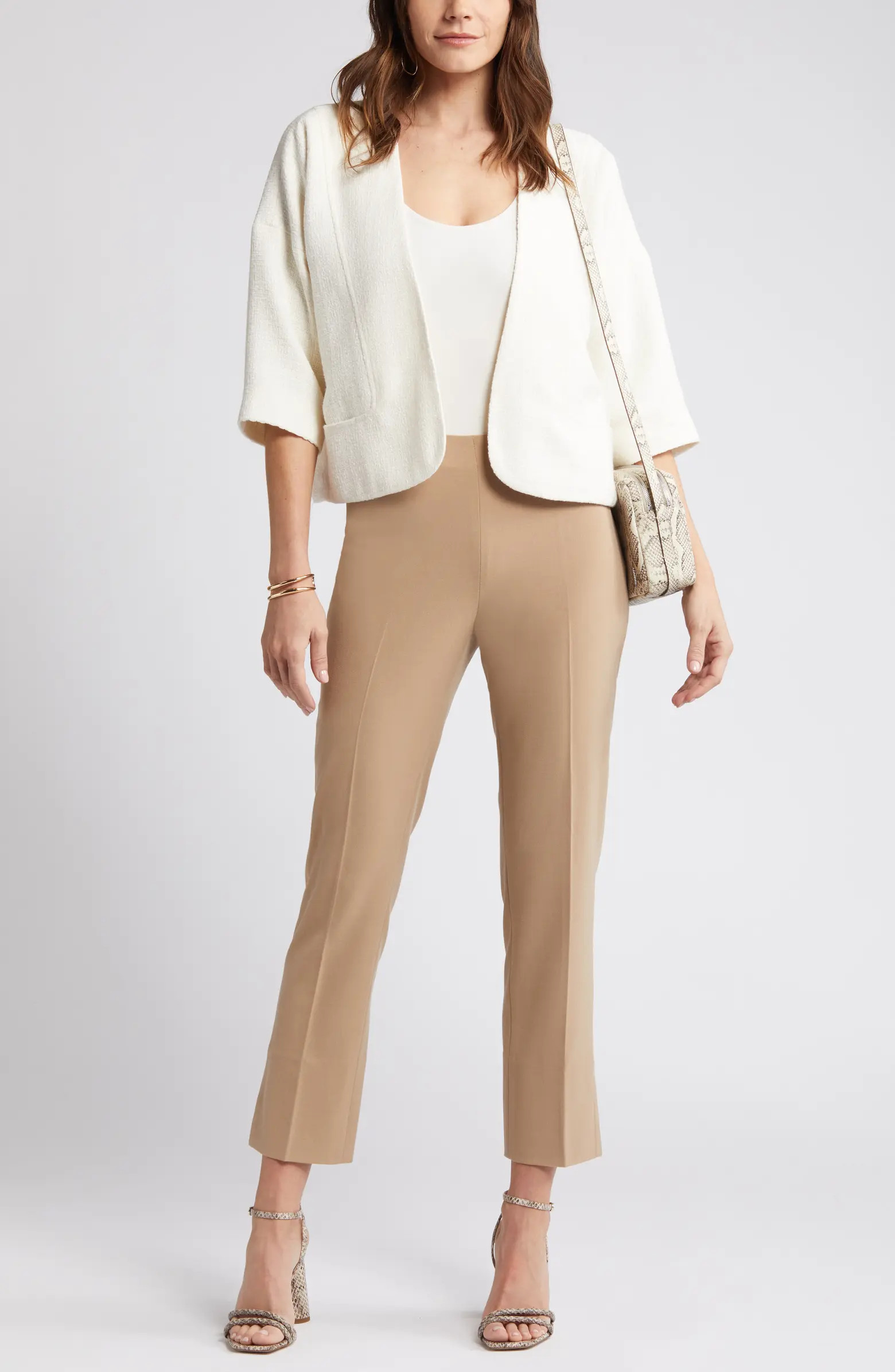 High Waist Side Slit Straight Leg Pants | Nordstrom