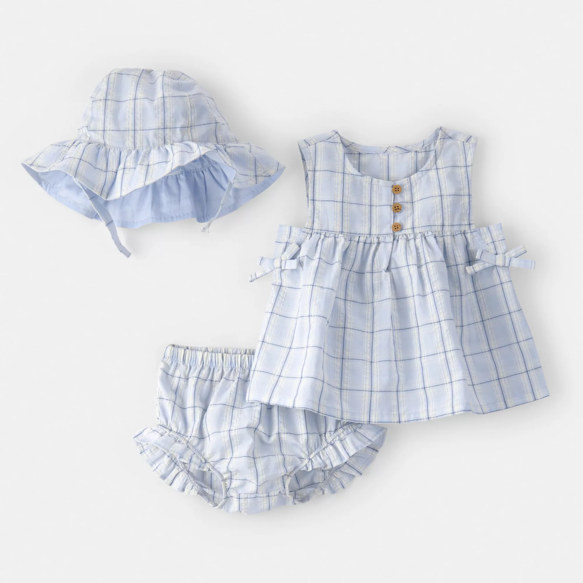 Baby Girl Carter's 3-pc. Gingham Hat, Top & Shorts Set | Kohl's