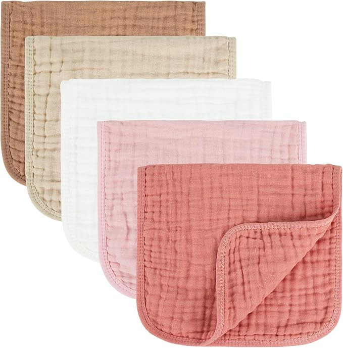 Muslin Burp Cloths 100% Cotton Baby Burp Cloths Soft, Absorbent 10x20 inches for Girls and Boys B... | Amazon (US)