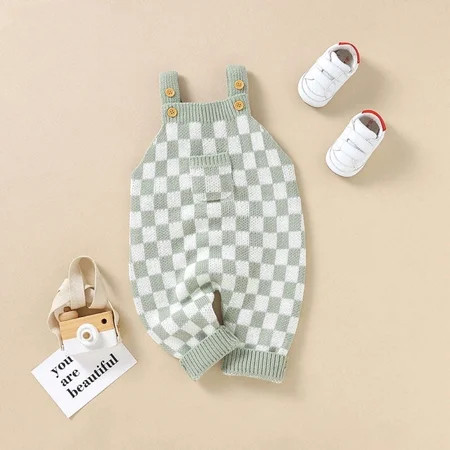 Checkerboard Knit Romper - Stay Stylish in Every Season | Walmart (US)