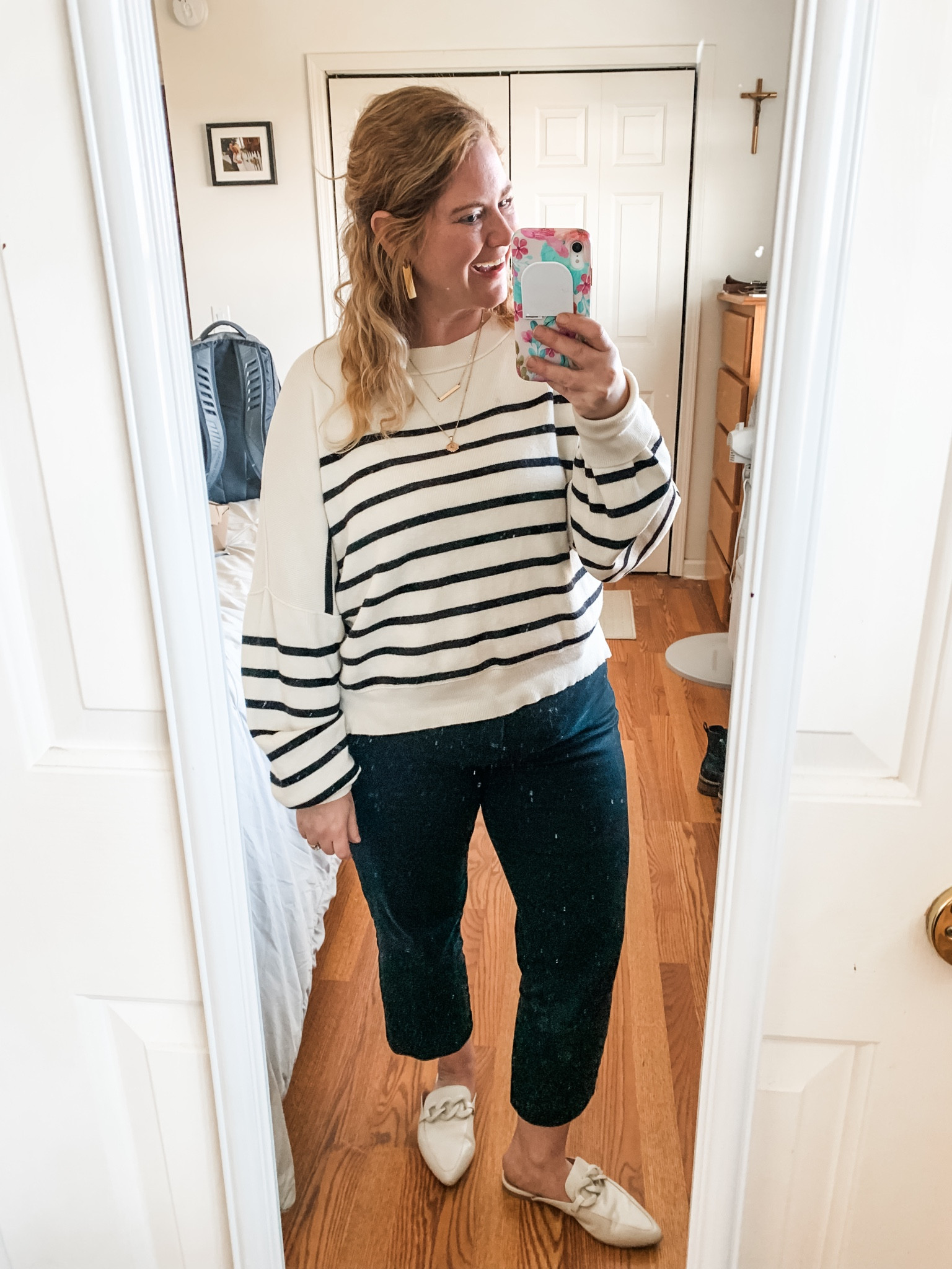 Teacher outfit! 
Striped sweater 
Pixie pants
Mules 

#LTKmidsize #LTKfindsunder50 #LTKworkwear