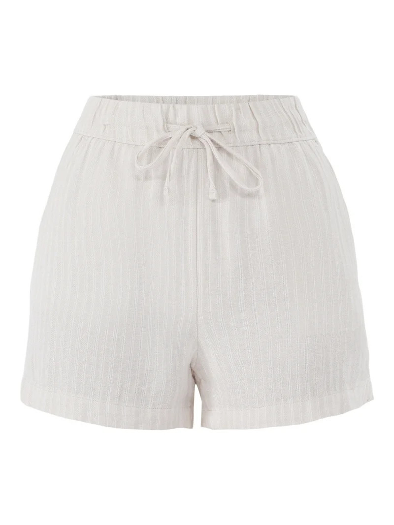 Time and Tru Women's Linen Blend Pull On Shorts, 3.5" Inseam, Sizes XS-XXXL - Walmart.com | Walmart (US)