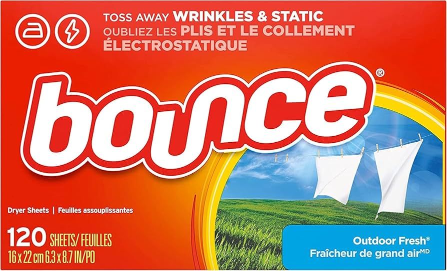 Bounce Dryer Sheets Laundry Fabric Softener, Outdoor Fresh Scent, 120 Count | Amazon (US)