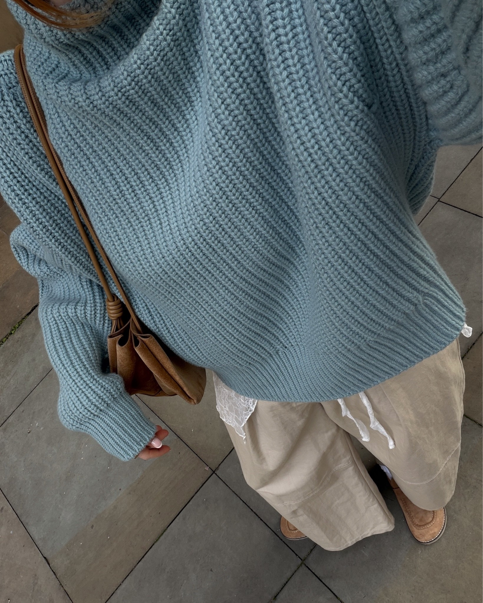 Sezane Jumper, Cosy Jumper, Knitwear, Tiffany Blue, Beige Trousers, Cotton Trousers, Mule, Clog, Suede Bag

#LTKuk #LTKautumn #LTKeurope