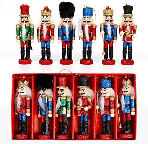 OurWarm 6pcs Glittery Nutcrackers Ornaments, Nutcracker Figures with Opening Mouths Christmas Dec... | Amazon (US)