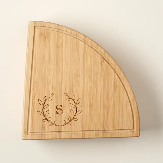 Personalized Compact Swivel Cheese Board, Large 17" | UncommonGoods