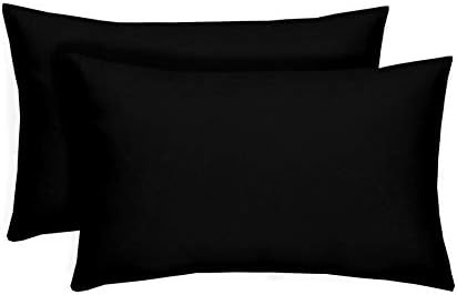 Set Of 2 Indoor/Outdoor Decorative Lumbar/Rectangle Solid Black Pillows - | Walmart (US)