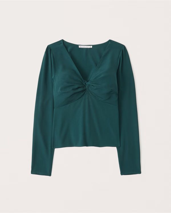 Long-Sleeve Twist-Front Blouse | Abercrombie & Fitch (US)