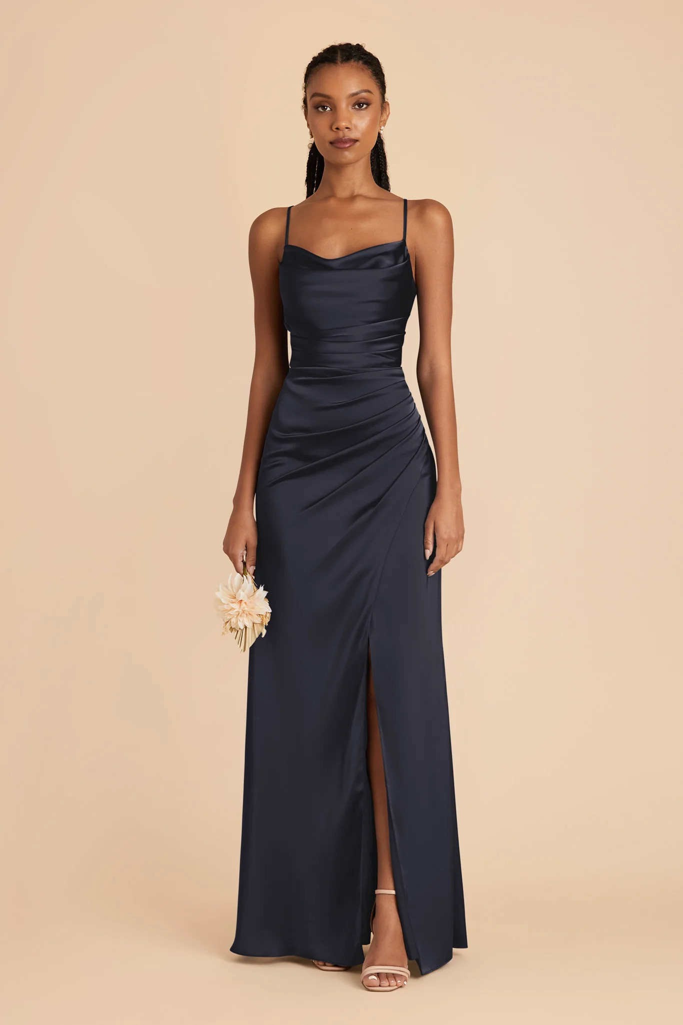Navy Bridesmaid Dress Matte Satin Size XS Birdy Grey Lydia | Birdy Grey
