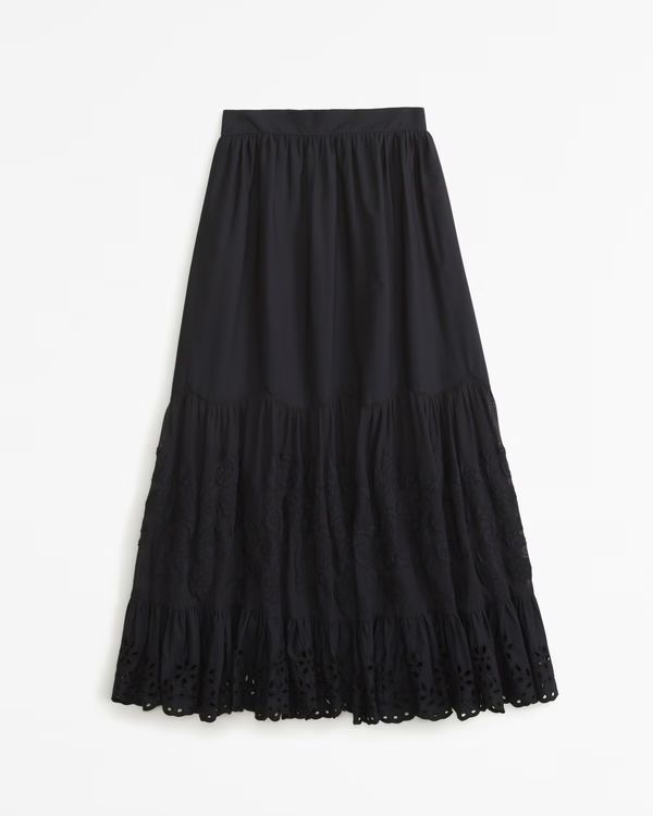 Women's Elevated Embroidered Maxi Skirt | Women's Bottoms | Abercrombie.com | Abercrombie & Fitch (US)